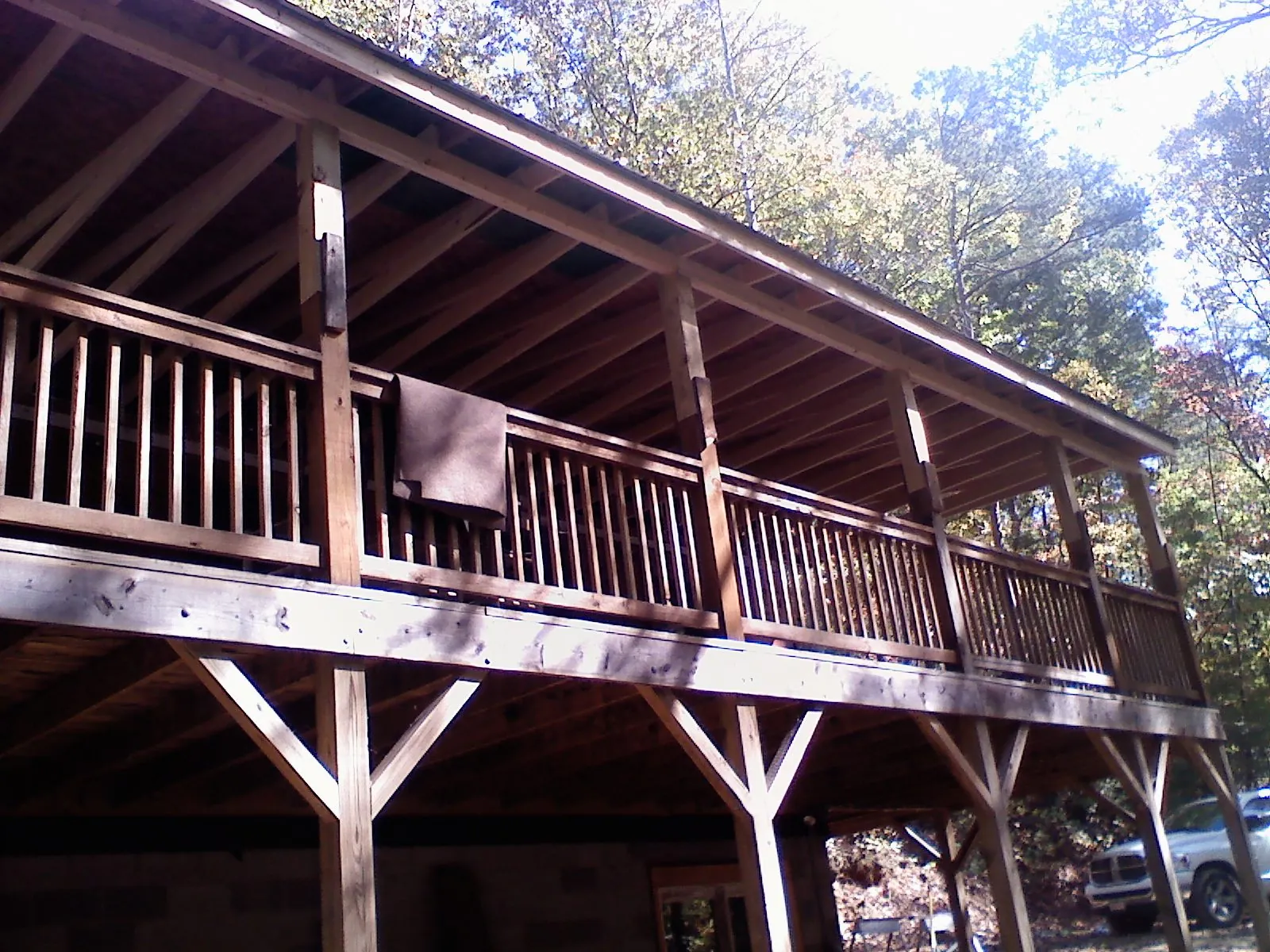 Timber framing under a new elevated porch and deck — Roof Leak Repair in Mobile by Roofing Brothers